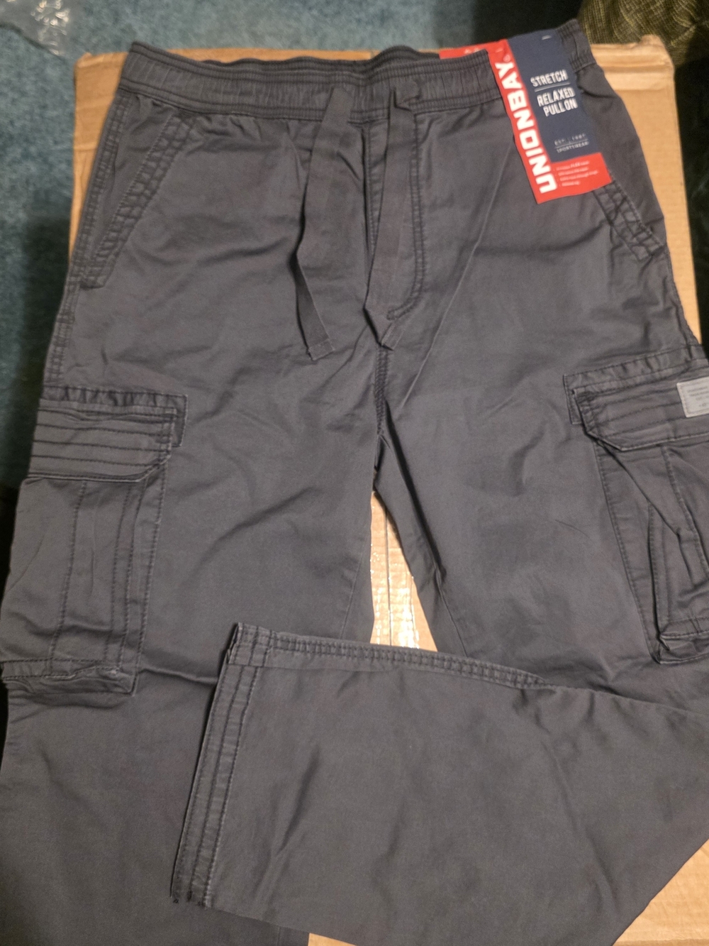 Unionbay Men's Stretch Relaxed Cargo Pants - Dark Gray